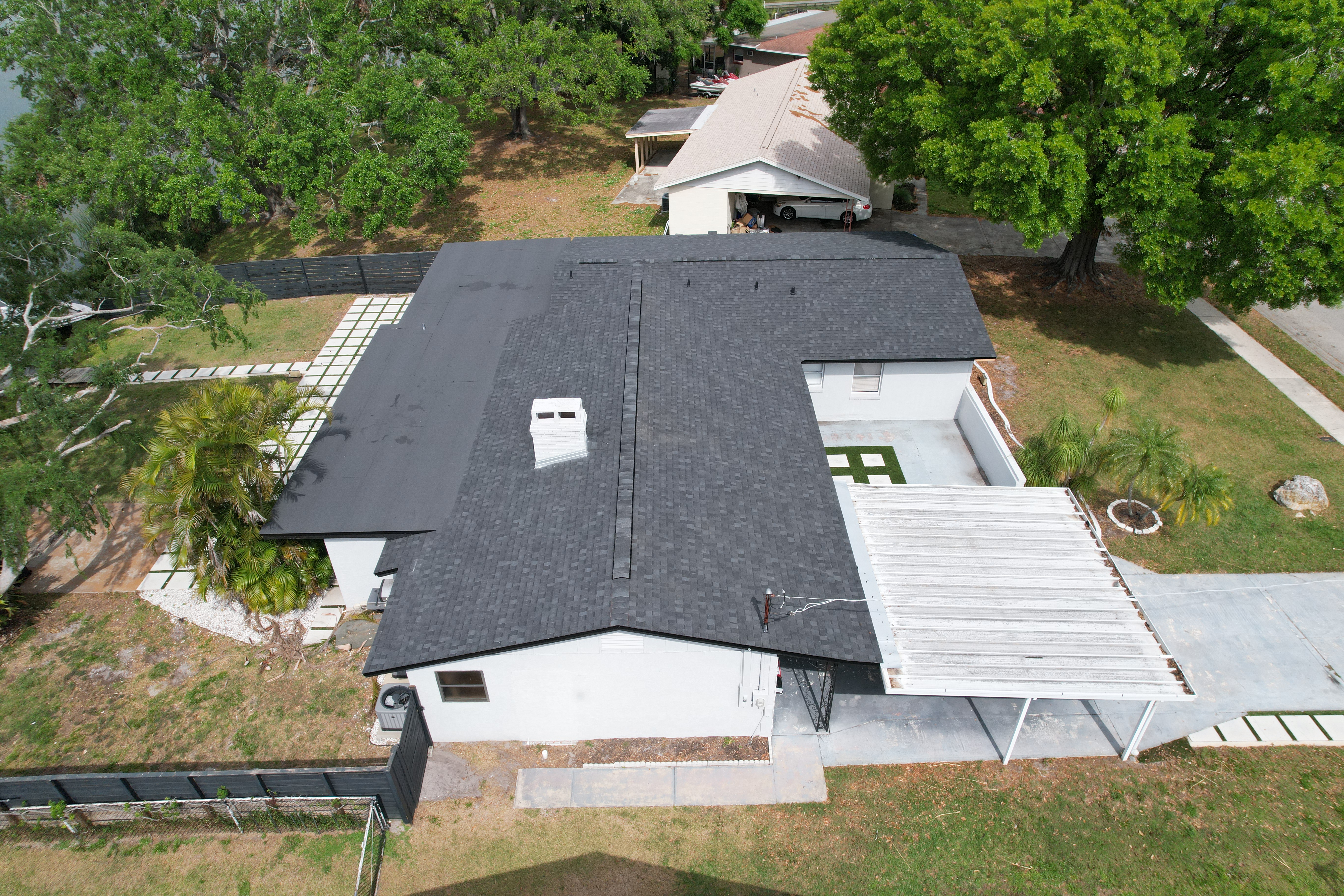 Completed GAF architectural shingle roof replacement in Tampa, FL by Protek Roofing