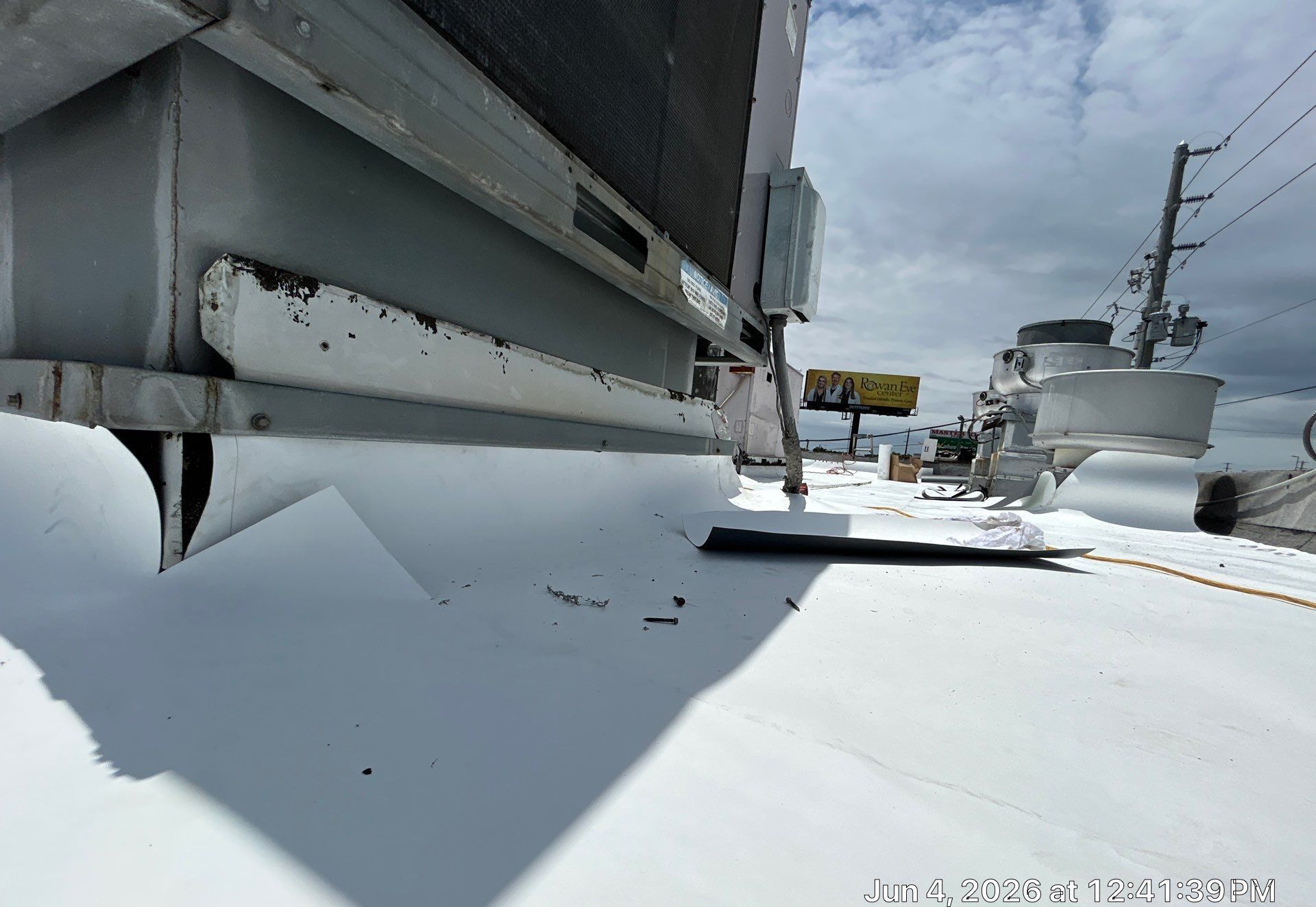 TPO membrane commercial roof with rooftop equipment in Dade City FL — Protek Roofing