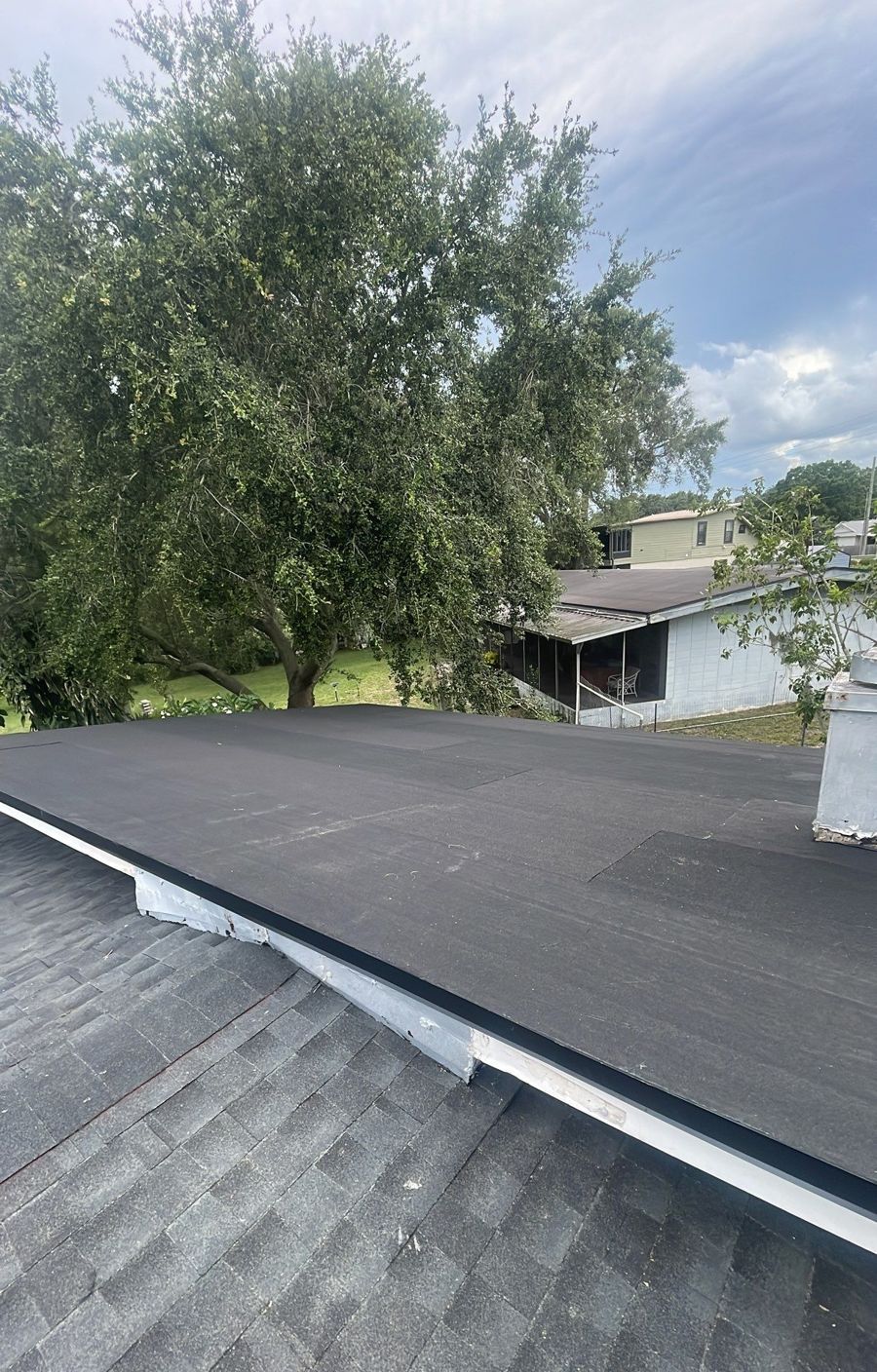 New modified bitumen low slope roof with edge metal in Lakeland FL