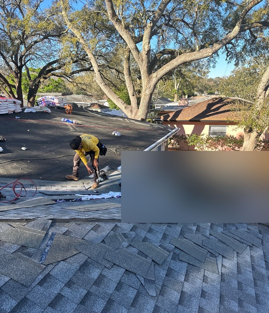 Protek roofer installing architectural shingles in Palm Harbor FL